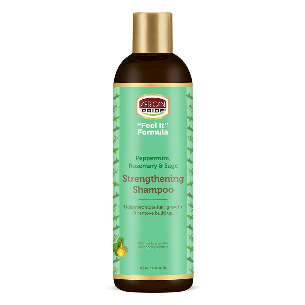 African Pride Feel It Formula Strengthening Shampoo Peppermint Oil 12Oz (354ml)